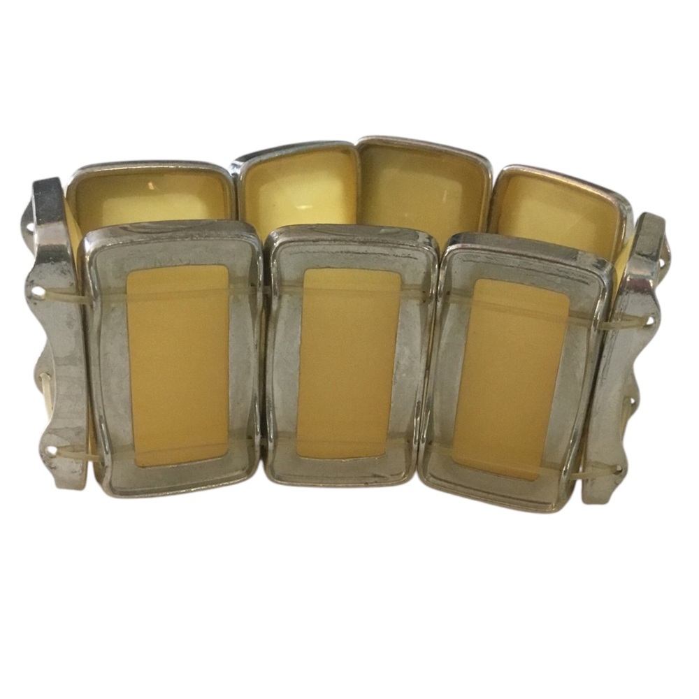 Vintage Yellow and Silver Stretchy Bracelet - Picture 5 of 12